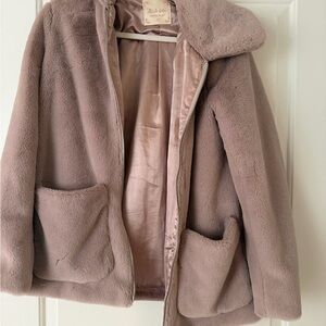 Altar'd State Soft Mauve Teddy Jacket